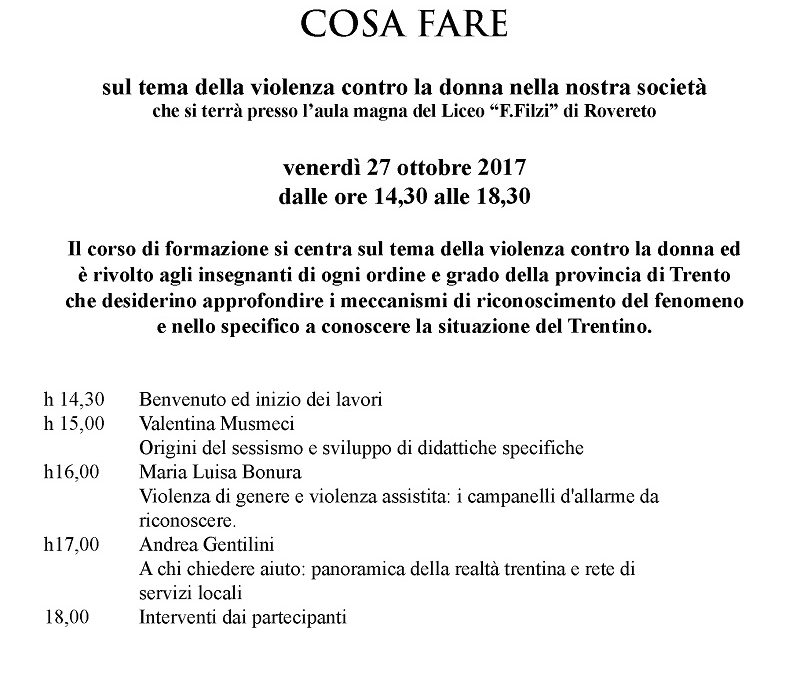 COME NASCE COSA FARE – 27 OTTOBRE 2017 – Convegno