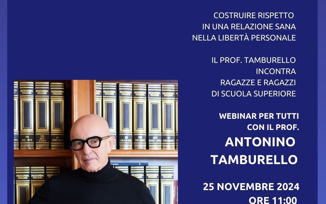 Webinar: il Professor Tamburello dialoga con ragazze e ragazzi